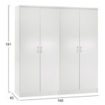 ΣΕΤ 2 ΝΤΟΥΛΑΠΕΣ 2ΦΥΛΛΕΣ JENNA HM11350.05 ΜΕΛΑΜΙΝΗ ΣΕ ΛΕΥΚΟ 160x43x181Υεκ - Image 2