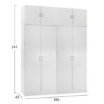 ΣΕΤ 2 ΝΤΟΥΛΑΠΕΣ 2ΦΥΛΛΕΣ ΜΕ ΠΑΤΑΡΙΑ JENNA HM11353.05 ΜΕΛΑΜΙΝΗ ΣΕ ΛΕΥΚΟ 160x43x240Υεκ - Image 2