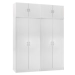 ΣΕΤ 2 ΝΤΟΥΛΑΠΕΣ 2ΦΥΛΛΕΣ ΜΕ ΠΑΤΑΡΙΑ JENNA HM11353.05 ΜΕΛΑΜΙΝΗ ΣΕ ΛΕΥΚΟ 160x43x240Υεκ