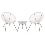 ΣΕΤ ΕΞΩΤΕΡΙΚΟΥ ΧΩΡΟΥ 3ΤΜΧ ACAPULCO HM11861.12 P.E.RATTAN ΛΕΥΚΟ-ΜΕΤΑΛΛΟ ΣΕ ΜΑΥΡΟ