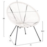 ΣΕΤ ΕΞΩΤΕΡΙΚΟΥ ΧΩΡΟΥ 3ΤΜΧ ACAPULCO HM11861.12 P.E.RATTAN ΛΕΥΚΟ-ΜΕΤΑΛΛΟ ΣΕ ΜΑΥΡΟ - Image 3