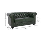 ΣΕΤ ΚΑΝΑΠΕΣ 2ΘΕΣΙΟΣ & 3ΘΕΣΙΟΣ HM10911.08 PU ΔΕΡΜΑ Τ.CHESTERFIELD ΚΥΠΑΡΙΣΣΙ - Image 3