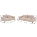 ΣΕΤ ΣΑΛΟΝΙ 2ΤΜΧ 3Θ+2Θ FERIN HM6070.12 ΕΚΡΟΥ ΥΦΑΣΜΑ ΜΕ ΜΕΤΑΛΛΙΚΑ ΠΟΔΙΑ - Image 2