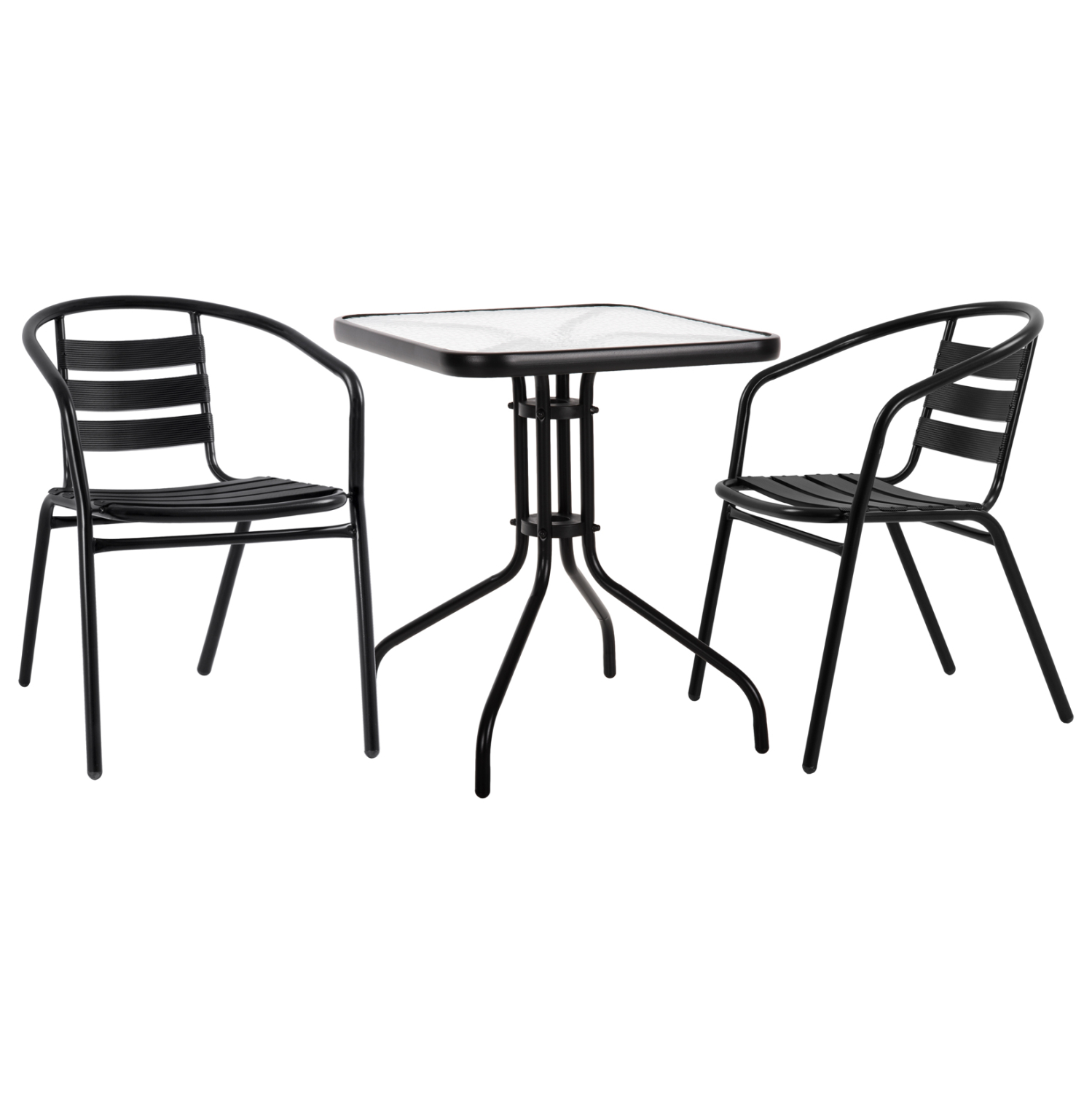 set-trapezarias-3tmch-fb91046803-karekle ΣΕΤ ΤΡΑΠΕΖΑΡΙΑΣ 3ΤΜΧ LAURA HM10468.03 ΚΑΡΕΚΛΕΣ ΜΕΤΑΛ. & ΑΛΟΥΜ. & ΤΡΑΠΕΖΙ-- ΜΑΥΡΟ - Image 1