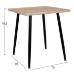 ΣΕΤ ΤΡΑΠΕΖΑΡΙΑΣ 3ΤΜΧ PALOMA HM21380.02 ΤΕΤΡΑΓΩΝΟ ΤΡΑΠΕΖΙ & 2 ΚΑΡΕΚΛΕΣ ΣΕ ΜΑΥΡΟ - Image 3