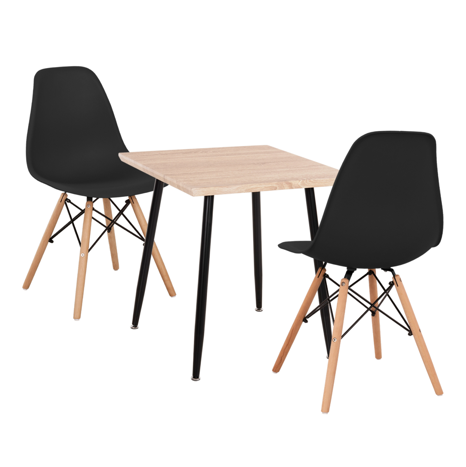 set-trapezarias-3tmch-fb921380-tetragono ΣΕΤ ΤΡΑΠΕΖΑΡΙΑΣ 3ΤΜΧ PALOMA HM21380.02 ΤΕΤΡΑΓΩΝΟ ΤΡΑΠΕΖΙ & 2 ΚΑΡΕΚΛΕΣ ΣΕ ΜΑΥΡΟ - Image 1