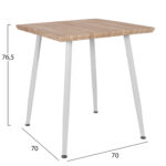 ΣΕΤ ΤΡΑΠΕΖΑΡΙΑΣ 3ΤΜΧ PALOMA HM21380.01 ΤΕΤΡΑΓΩΝΟ ΤΡΑΠΕΖΙ & 2 ΚΑΡΕΚΛΕΣ ΣΕ ΛΕΥΚΟ - Image 3