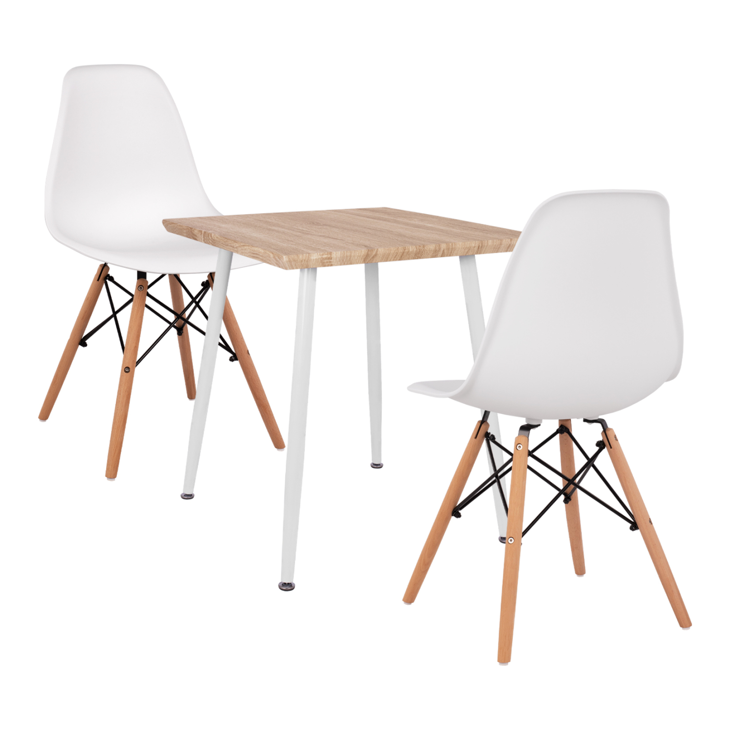 set-trapezarias-3tmch-fb921381-tetragono ΣΕΤ ΤΡΑΠΕΖΑΡΙΑΣ 3ΤΜΧ PALOMA HM21380.01 ΤΕΤΡΑΓΩΝΟ ΤΡΑΠΕΖΙ & 2 ΚΑΡΕΚΛΕΣ ΣΕ ΛΕΥΚΟ - Image 1