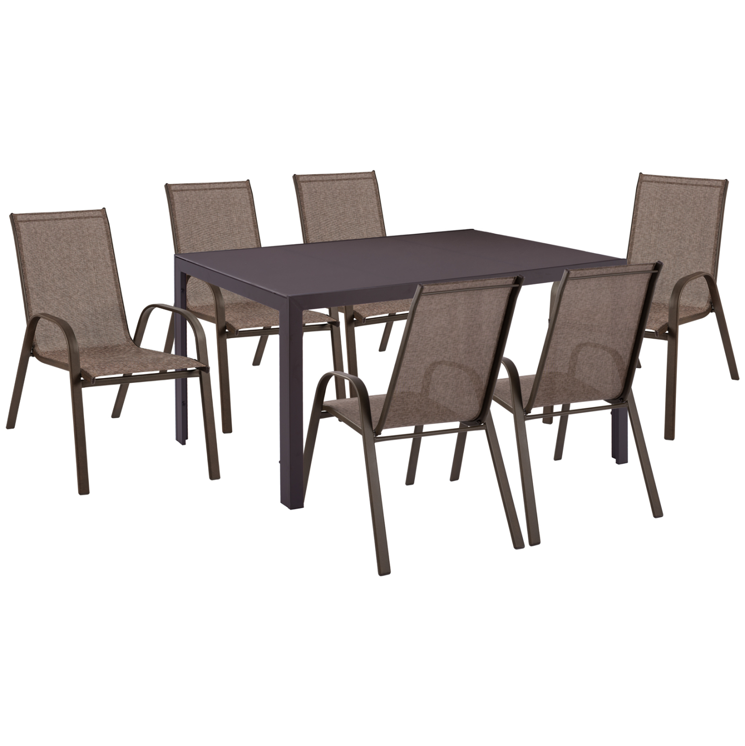 set-trapezarias-7tmch-fb91085602-trapezi-9 ΣΕΤ ΤΡΑΠΕΖΑΡΙΑΣ 7ΤΜΧ LEON HM10856.02 ΤΡΑΠΕΖΙ & 6 ΚΑΡΕΚΛΕΣ-- ΜΕΤΑΛΛΟ & TEXTILENE ΚΑΦΕ - Image 1