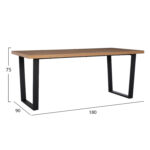 ΣΕΤ ΤΡΑΠΕΖΑΡΙΑΣ 7ΤΜΧ ASTORIA HM10933.02 MDF TOP--ΥΦΑΣΜΑ ΜΠΕΖ/ΚΑΦΕ & ΜΕΤΑΛΛΟ ΜΑΥΡΟ - Image 2