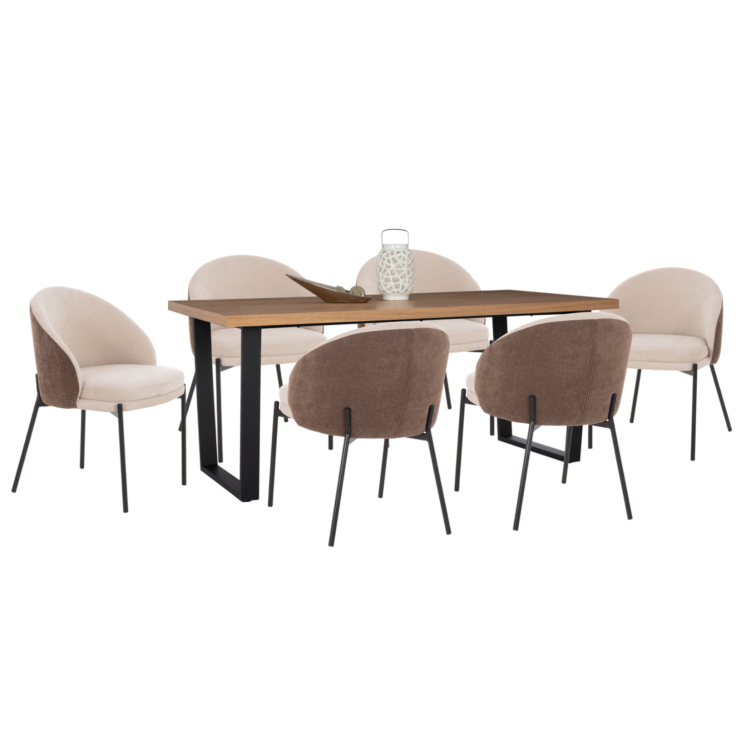 set-trapezarias-7tmch-fb91093302-mdf-top-10 ΣΕΤ ΤΡΑΠΕΖΑΡΙΑΣ 7ΤΜΧ ASTORIA HM10933.02 MDF TOP--ΥΦΑΣΜΑ ΜΠΕΖ/ΚΑΦΕ & ΜΕΤΑΛΛΟ ΜΑΥΡΟ - Image 1