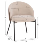 ΣΕΤ ΤΡΑΠΕΖΑΡΙΑΣ 7ΤΜΧ ASTORIA HM10933.02 MDF TOP--ΥΦΑΣΜΑ ΜΠΕΖ/ΚΑΦΕ & ΜΕΤΑΛΛΟ ΜΑΥΡΟ - Image 3