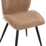 ΣΕΤ ΤΡΑΠΕΖΑΡΙΑΣ 7ΤΜΧ GAFF HM10935.03 MDF TOP ΚΑΡΥΔΙ--ΥΦΑΣΜΑ TAUPE & ΜΕΤΑΛΛΟ ΜΑΥΡΟ - Image 5