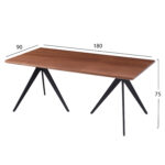 ΣΕΤ ΤΡΑΠΕΖΑΡΙΑΣ 7ΤΜΧ DRENNY HM10936.03 MDF TOP ΚΑΡΥΔΙ--ΥΦΑΣΜΑ TAUPE & ΜΕΤΑΛΛΟ ΜΑΥΡΟ - Image 2