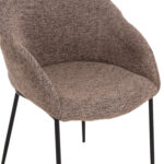 ΣΕΤ ΤΡΑΠΕΖΑΡΙΑΣ 7ΤΜΧ DRENNY HM10936.03 MDF TOP ΚΑΡΥΔΙ--ΥΦΑΣΜΑ TAUPE & ΜΕΤΑΛΛΟ ΜΑΥΡΟ - Image 4