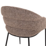 ΣΕΤ ΤΡΑΠΕΖΑΡΙΑΣ 7ΤΜΧ DRENNY HM10936.03 MDF TOP ΚΑΡΥΔΙ--ΥΦΑΣΜΑ TAUPE & ΜΕΤΑΛΛΟ ΜΑΥΡΟ - Image 5