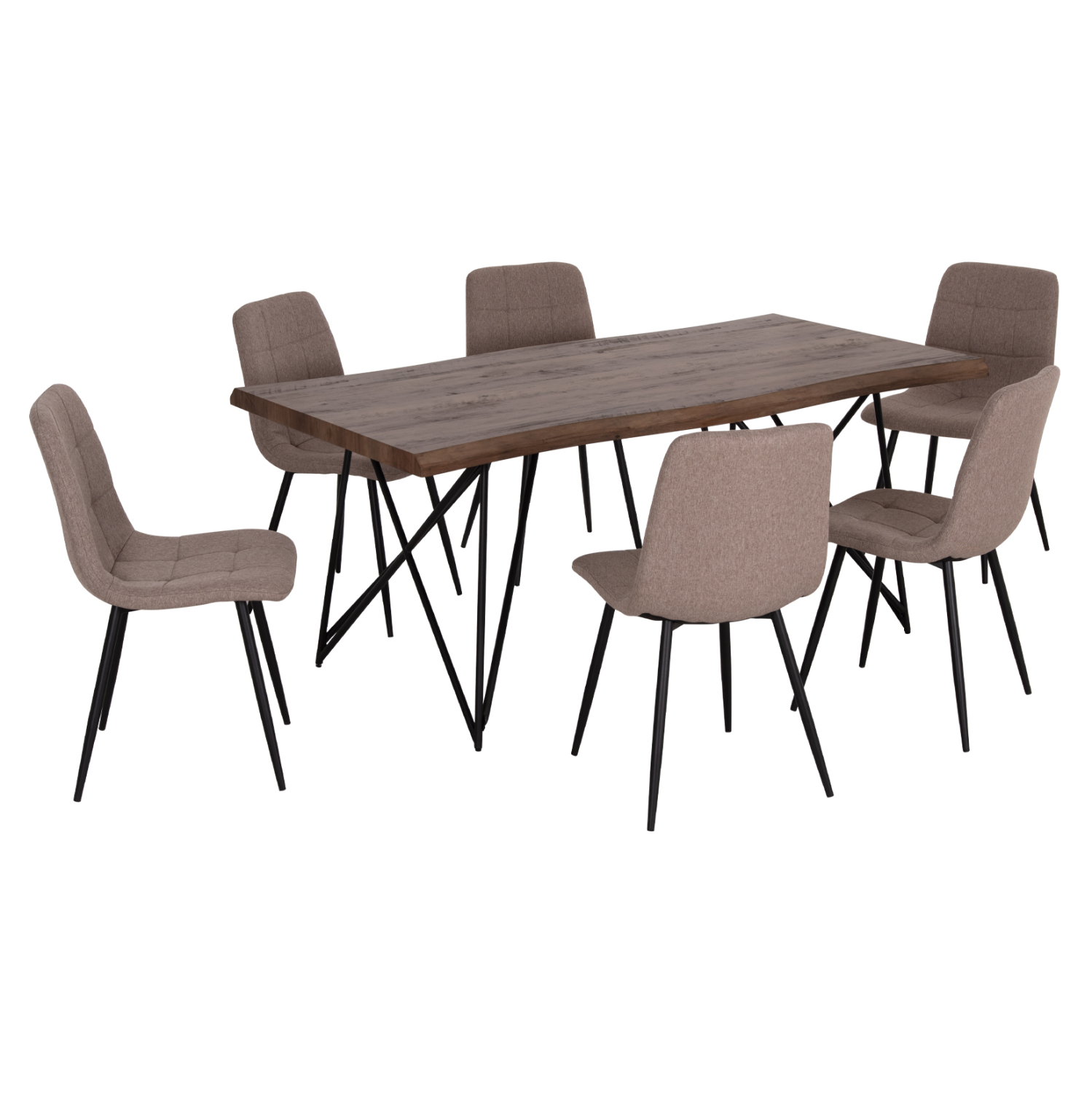 set-trapezarias-7tmch-fb921355-trapezi-1-2 ΣΕΤ ΤΡΑΠΕΖΑΡΙΑΣ 7ΤΜΧ VIGOR HM21355 ΤΡΑΠΕΖΙ 180x90εκ ΜΕ 6 ΚΑΡΕΚΛΕΣ - Image 1