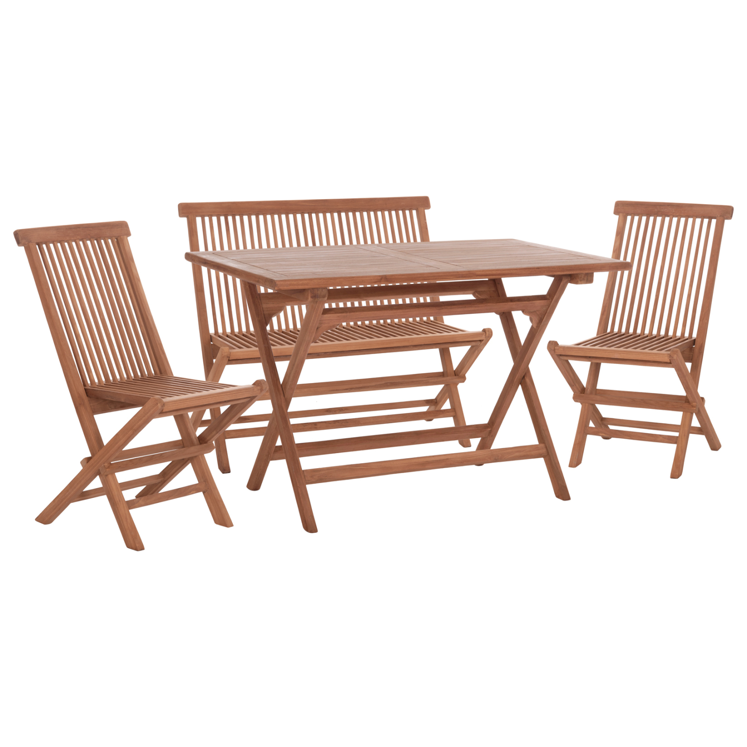 set-trapezarias-exchoroy-anadiploymeno-4-10 ΣΕΤ ΤΡΑΠΕΖΑΡΙΑΣ ΕΞ.ΧΩΡΟΥ ΑΝΑΔΙΠΛΟΥΜΕΝΟ 4ΤΜΧ ERIS HM10920 ΞΥΛΟ TEAK ΣΕ ΦΥΣΙΚΟ - Image 1