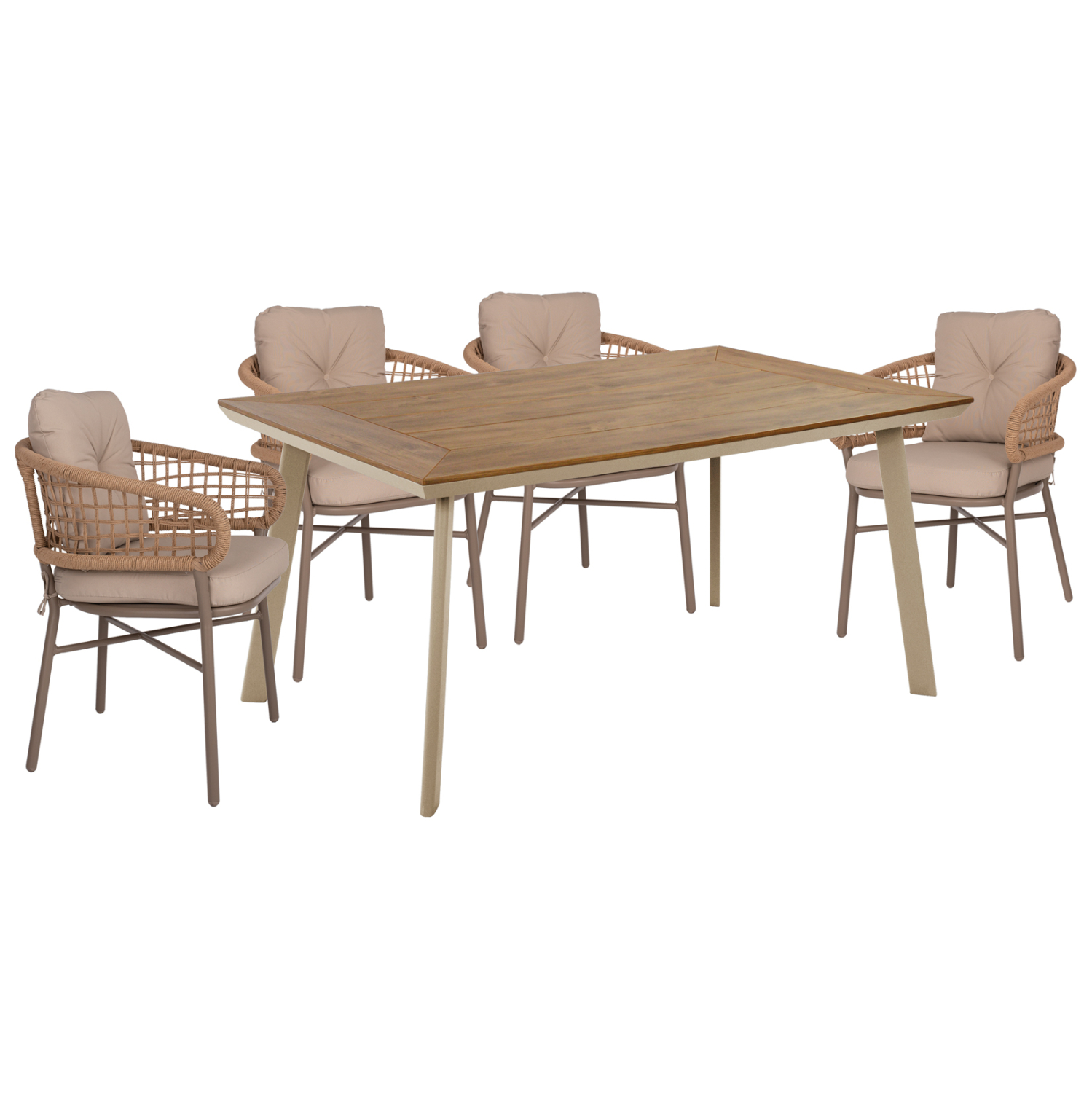 set-trapezarias-fb91084101-trapezi-4-pol ΣΕΤ ΤΡΑΠΕΖΑΡΙΑΣ TABER HM10841.01 ΤΡΑΠΕΖΙ & 4 ΠΟΛΥΘΡΟΝΕΣ-ΑΛΟΥΜΙΝΙΟ & POLYWOOD-MOKA - Image 1
