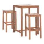 ΣΕΤ ΤΡΑΠΕΖΙ ΜΕ 2 ΣΚΑΜΠΟ ΜΠΑΡ PRESSCOT HM10918 ΞΥΛΟ TEAK ΣΕ ΦΥΣΙΚΟ ΧΡΩΜΑ