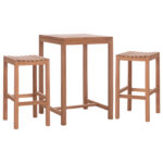 ΣΕΤ ΤΡΑΠΕΖΙ ΜΕ 2 ΣΚΑΜΠΟ ΜΠΑΡ PRESSCOT HM10918 ΞΥΛΟ TEAK ΣΕ ΦΥΣΙΚΟ ΧΡΩΜΑ - Image 4
