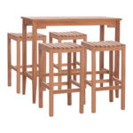 ΣΕΤ ΤΡΑΠΕΖΙ ΜΕ 4 ΣΚΑΜΠΟ ΜΠΑΡ NIKOL HM10916 ΞΥΛΟ TEAK ΣΕ ΦΥΣΙΚΟ ΧΡΩΜΑ
