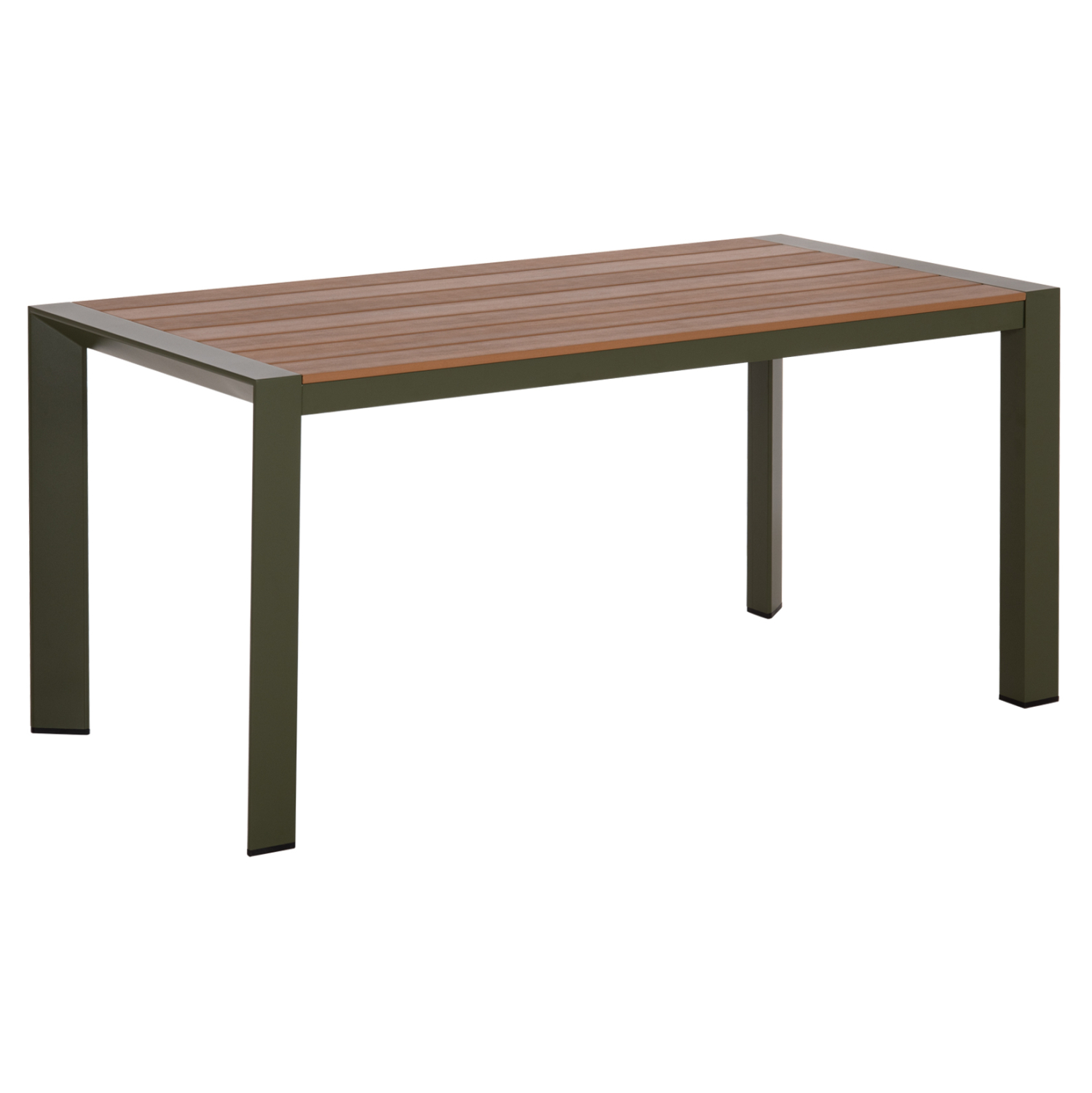 trapezi-exotchoroy-fb9605907-aloyminio-s-2 ΤΡΑΠΕΖΙ ΕΞΩΤ.ΧΩΡΟΥ GOYA HM6059.07 ΑΛΟΥΜΙΝΙΟ ΣE OLIVE GREEN & POLYWOOD 160X80Χ75Υεκ. - Image 1