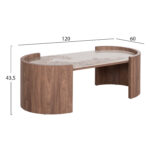 ΤΡΑΠΕΖΙ  ΣΑΛΟΝΙΟΥ MARBLEX HM18445 ΚΕΡΑΜΙΚΟ TOP PANDORA--MDF ΠΟΔΙΑ 120x60x43.5Υεκ - Image 2