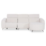ΚΑΝΑΠΕΣ ΔΕΞΙΑ ΓΩΝΙΑ 3Θ ΜΕ RECLINE VALENTE HM3317.02R ΜΠΕΖ ΥΦΑΣΜΑ 275x160x104Yεκ - Image 3
