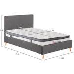 ΚΡΕΒΑΤΙ ΗΜΙΔΙΠΛΟ ΜΕ ΣΤΡΩΜΑ MAYLIN HM10802.02 ΓΚΡΙ ΥΦΑΣΜΑ--ΣΤΡΩΜΑ 120Χ200εκ - Image 3
