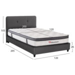 ΚΡΕΒΑΤΙ DOLORES ΜΕ ΣΤΡΩΜΑ HM10746.01 ΓΚΡΙ ΒΕΛΟΥΔΟ--ΓΙΑ 120x200εκ - Image 3