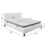 ΚΡΕΒΑΤΙ ΜΕ ΣΤΡΩΜΑ BECCA HM10803.01 ΛΕΥΚΟ PU--ΓΙΑ 150x200εκ - Image 3
