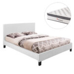ΚΡΕΒΑΤΙ ΜΕ ΣΤΡΩΜΑ BECCA HM10803.01 ΛΕΥΚΟ PU--ΓΙΑ 150x200εκ