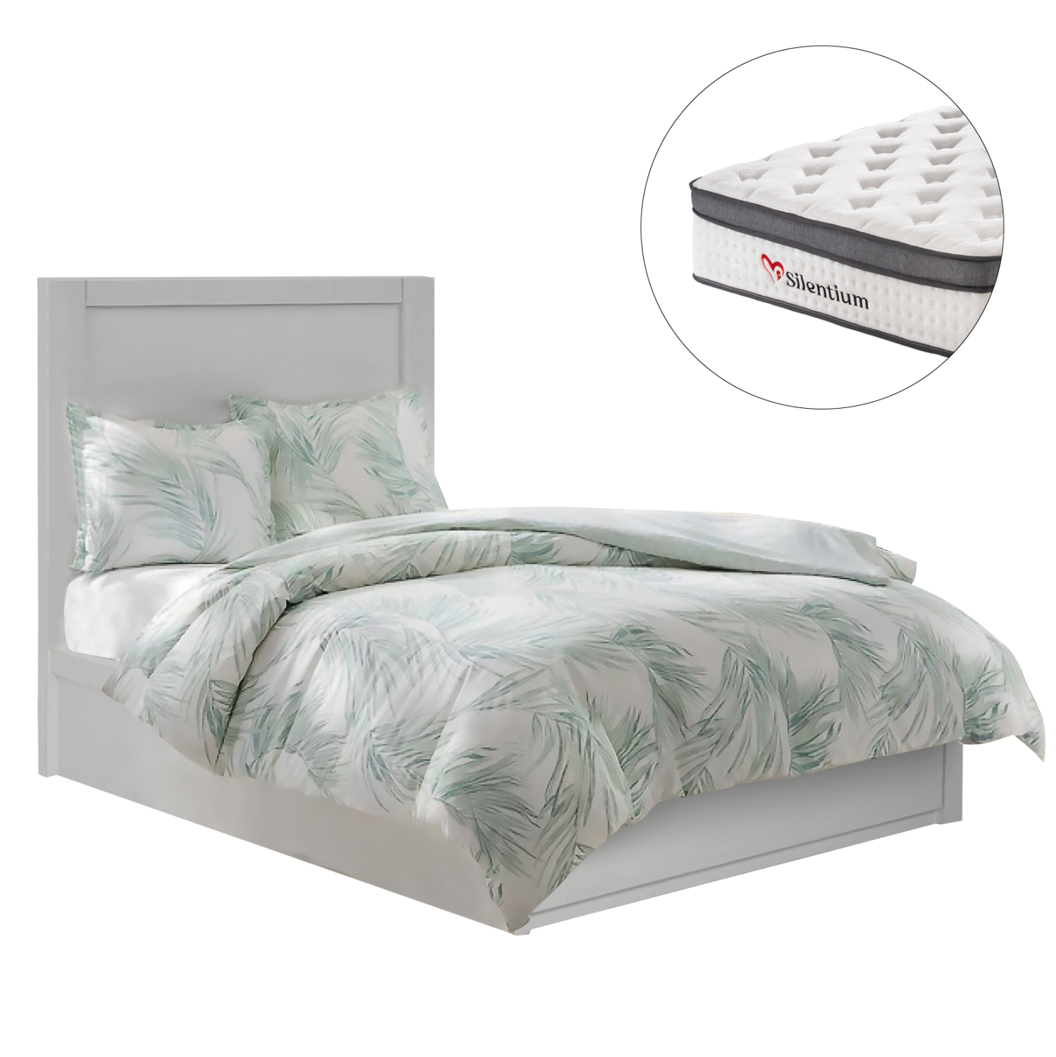 krebati-me-syrtari-stroma-fb91074504-mel ΚΡΕΒΑΤΙ ΜΕ ΣΥΡΤΑΡΙ & ΣΤΡΩΜΑ MELANY HM10745.04 ΜΕΛΑΜΙΝΗ ΣΕ ΛΕΥΚΟ--ΓΙΑ 90x190εκ - Image 1