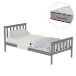 ΚΡΕΒΑΤΙ ΠΑΙΔΙΚΟ ΜΕ ΣΤΡΩΜΑ GIMLY HM10751.03 ΞΥΛΟ ΠΕΥΚΟΥ ΣΕ ΓΚΡΙ ΓΙΑ ΣΤΡΩΜΑ 90x190εκ