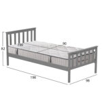 ΚΡΕΒΑΤΙ ΠΑΙΔΙΚΟ ΜΕ ΣΤΡΩΜΑ GIMLY HM10751.03 ΞΥΛΟ ΠΕΥΚΟΥ ΣΕ ΓΚΡΙ ΓΙΑ ΣΤΡΩΜΑ 90x190εκ - Image 3