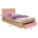 ΚΡΕΒΑΤΙ ΠΑΙΔΙΚΟ ΜΕ ΣΥΡΤΑΡΙ PLAYROOM HM10752.02 ΜΕΛΑΜΙΝΗ SONAMA/ΡΟΖ--ΣΤΡΩΜΑ 90x190εκ - Image 2