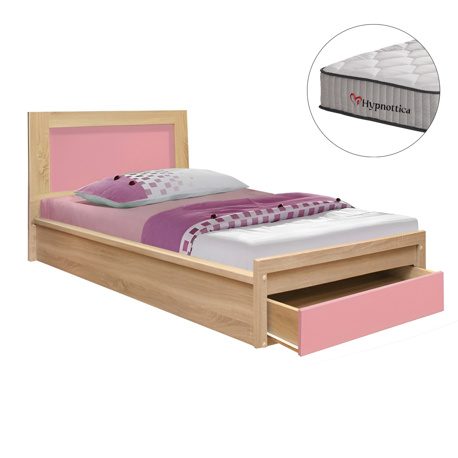 krebati-paidiko-me-syrtari-fb91075202-me ΚΡΕΒΑΤΙ ΠΑΙΔΙΚΟ ΜΕ ΣΥΡΤΑΡΙ PLAYROOM HM10752.02 ΜΕΛΑΜΙΝΗ SONAMA/ΡΟΖ--ΣΤΡΩΜΑ 90x190εκ - Image 1