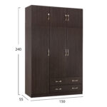 ΝΤΟΥΛΑΠΑ 3ΦΥΛΛΗ ΜΕ ΠΑΤΑΡΙ CARLY HM10891.01 ΜΕΛΑΜΙΝΗ ΣΕ ZEBRANO 150X55Χ240Υεκ. - Image 2
