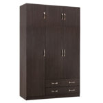 ΝΤΟΥΛΑΠΑ 3ΦΥΛΛΗ ΜΕ ΠΑΤΑΡΙ CARLY HM10891.01 ΜΕΛΑΜΙΝΗ ΣΕ ZEBRANO 150X55Χ240Υεκ.