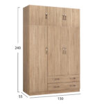 ΝΤΟΥΛΑΠΑ 3ΦΥΛΛΗ ΜΕ ΠΑΤΑΡΙ CARLY HM10891.02 ΜΕΛΑΜΙΝΗ ΣΕ SONAMA 150X55Χ240Υεκ. - Image 2
