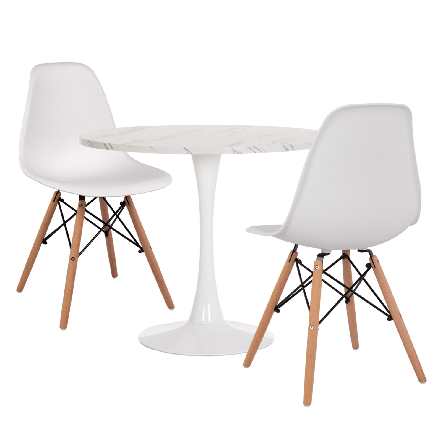 set-trapezarias-3tmch-fb921388-stroggylo ΣΕΤ ΤΡΑΠΕΖΑΡΙΑΣ 3ΤΜΧ ROLLO HM21388 ΣΤΡΟΓΓΥΛΟ ΤΡΑΠΕΖΙ--2 ΚΑΡΕΚΛΕΣ ΣΕ ΛΕΥΚΟ - Image 1