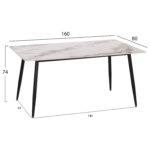 ΣΕΤ ΤΡΑΠΕΖΑΡΙΑΣ 5ΤΜΧ GAFF HM10953.03 ΚΕΡΑΜΙΚΟ TOP--ΥΦΑΣΜΑ TAUPE & ΜΕΤΑΛ.ΠΟΔΙΑ ΜΑΥΡΑ - Image 2