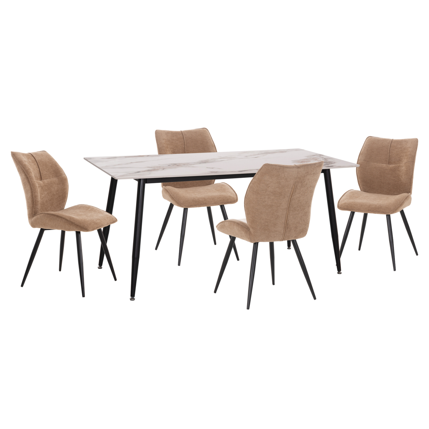 set-trapezarias-5tmch-fb91095303-keramik-7 ΣΕΤ ΤΡΑΠΕΖΑΡΙΑΣ 5ΤΜΧ GAFF HM10953.03 ΚΕΡΑΜΙΚΟ TOP--ΥΦΑΣΜΑ TAUPE & ΜΕΤΑΛ.ΠΟΔΙΑ ΜΑΥΡΑ - Image 1