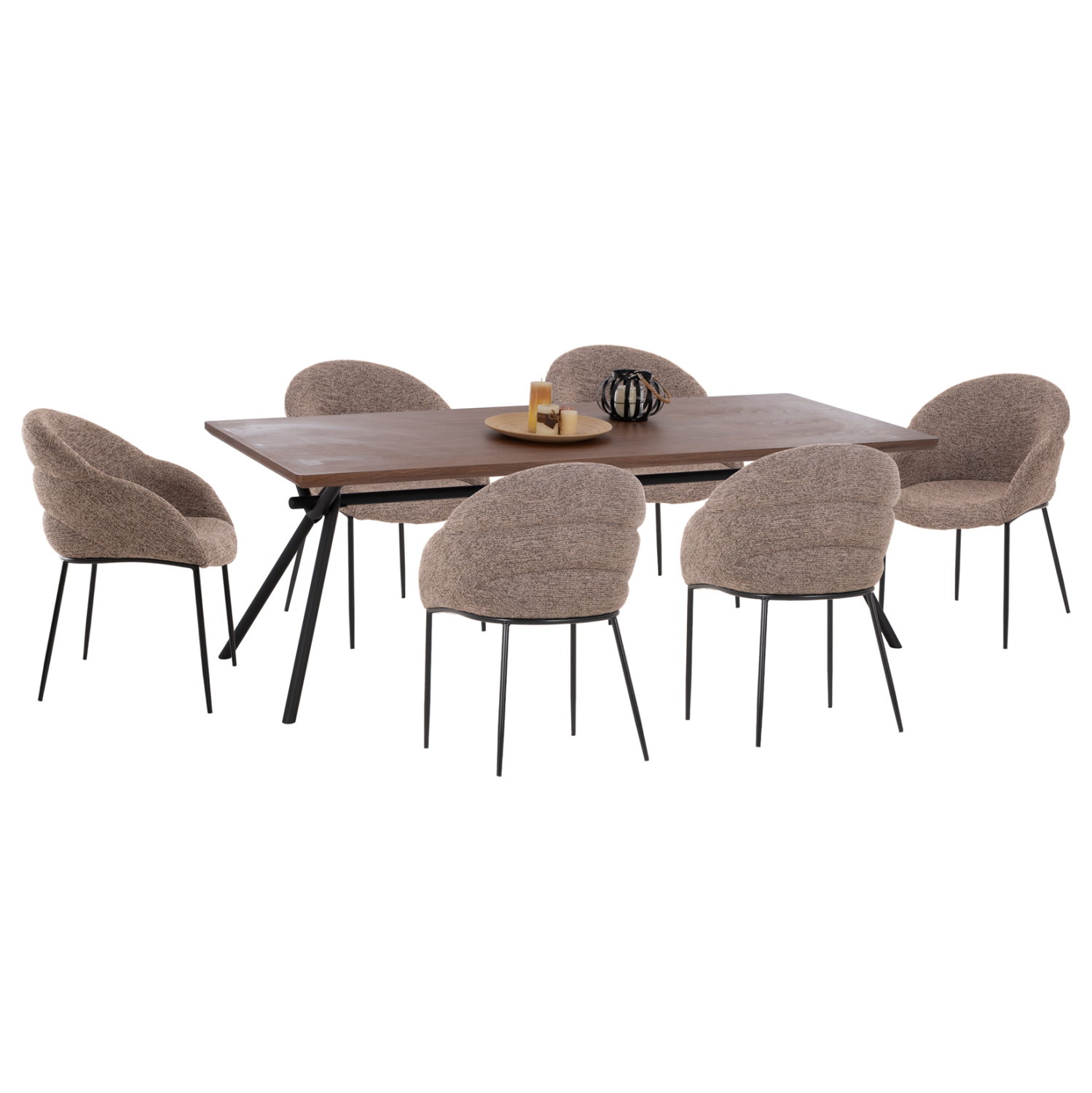 set-trapezarias-7tmch-fb91095703-mdf-top-9 ΣΕΤ ΤΡΑΠΕΖΑΡΙΑΣ 7ΤΜΧ MANDY HM10957.03 MDF TOP--ΥΦΑΣΜΑ TAUPE & ΜΕΤΑΛ.ΠΟΔΙΑ - Image 1