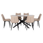ΣΕΤ ΤΡΑΠΕΖΑΡΙΑΣ 7ΤΜΧ ISKA HM21363 ΚΕΡΑΜΙΚΟ TOP/ΜΕΤΑΛ. ΠΟΔΙΑ--PU ΜΠΕΖ/ΜΕΤΑΛ.ΠΟΔΙΑ - Image 4