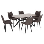 ΣΕΤ ΤΡΑΠΕΖΑΡΙΑΣ 7ΤΜΧ AIKA HM21364 ΚΕΡΑΜΙΚΟ TOP/ΜΕΤΑΛ. ΠΟΔΙΑ--PU ΓΚΡΙ/ΜΕΤΑΛ.ΠΟΔΙΑ