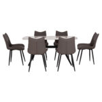 ΣΕΤ ΤΡΑΠΕΖΑΡΙΑΣ 7ΤΜΧ AIKA HM21364 ΚΕΡΑΜΙΚΟ TOP/ΜΕΤΑΛ. ΠΟΔΙΑ--PU ΓΚΡΙ/ΜΕΤΑΛ.ΠΟΔΙΑ - Image 4