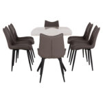 ΣΕΤ ΤΡΑΠΕΖΑΡΙΑΣ 7ΤΜΧ AIKA HM21364 ΚΕΡΑΜΙΚΟ TOP/ΜΕΤΑΛ. ΠΟΔΙΑ--PU ΓΚΡΙ/ΜΕΤΑΛ.ΠΟΔΙΑ - Image 5