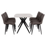 ΣΕΤ ΤΡΑΠΕΖΑΡΙΑΣ 7ΤΜΧ AIKA HM21364 ΚΕΡΑΜΙΚΟ TOP/ΜΕΤΑΛ. ΠΟΔΙΑ--PU ΓΚΡΙ/ΜΕΤΑΛ.ΠΟΔΙΑ - Image 6